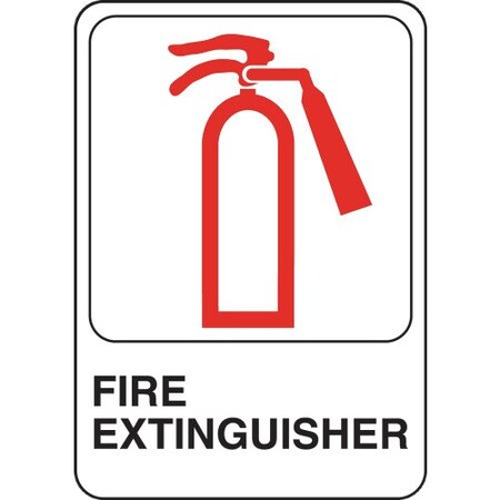 Hillman HILLMAN English White Fire Extinguisher Sign 7 in. H X 5 in. W 847114